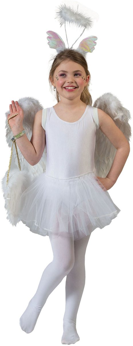 Dans & Entertainment Kostuum | Witte Ballerina Belicia | Meisje | Maat 140 | Carnaval kostuum | Verkleedkleding